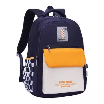Elementary school bag Female junior high school student High school student College student Simple fashion Reduce burden Lightweight сапфировый