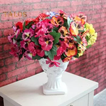 ELENS 1 шт. Искусственный цветок анютины глазки сад DIY этап вечеринка дома свадьба ремесло декор One Size белый