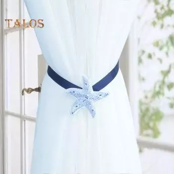 Elens Store Морская Морская Звезда Магнитная Пряжка Для Занавеса Подхват Держатель Клип Декор Спальни One Size чёрный