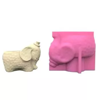 Слон Гипсовая силиконовая форма Суккуленты Бетонная ваза для цветов Гипсовая цементная форма Глиняная форма Подсвечник Форма