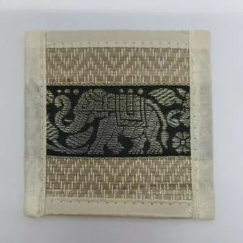 Elephant Mats Drink Coasters Thai Silk Reed Mats Dining Table Coasters Souvenir Gift Present Handmade Handcraft As picture