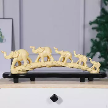Elephant Sculpture Fengshui Versatile Novelty TV Cabinet Decoration Resin for