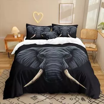 Elephant Series 3D Digital Printing Three-Piece Bedding Kit Bed Sheet Quilt Cover 90 * 200 two-piece set