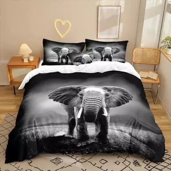 Elephant Series 3D Digital Printing Three-Piece Bedding Kit Bed Sheet Quilt Cover 90 * 200 two-piece set