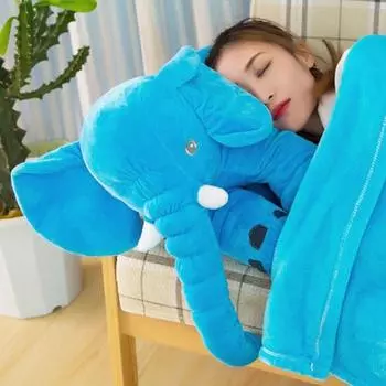 Elephant Shape Toy Doll Plush Companion Kids Early Education Stuffed Animal Doll 40cm серый