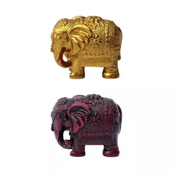 Elephant Statue Collectible Decoration Animal Figurine Desk Figurines for Living Room Parties Cabinet Bookshelf Entrance золотой