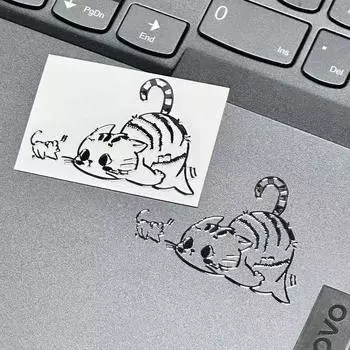 Elevate Your Style with Waterproof 3D Metal Stickers Featuring Girl and Cat Cartoon Characters - Elevate Your Style