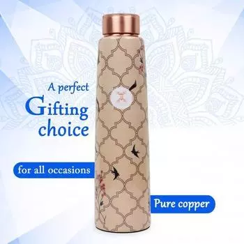 Elevate Your Wellness Journey Pure Copper Water Bottle - Advanced Leak Proof, Joint Less for gym, school, office & Gift (900ml)