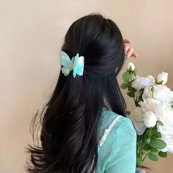 Elf Acetate Butterfly Hair Claw Animals Large Shark Clip Creative Butterfly Hair Clip Female белый