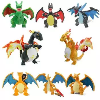 Elf Plush MegaXY Charizard Heterochromatic Black Million Charizard Evolution Plush Doll 21-38cm