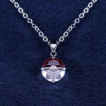 Elf Series Red And White Ball Pendant, Creative Cartoon-Shaped Short Necklace (Включая цепь)