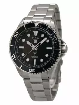 Elgin ELGIN радио солнечные часы наручные часы 10 АТМ водонепроницаемые солнечная батарея черный циферблат НОВЫЕ [] мужские FK1427S-BP
