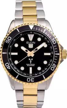 ELGIN Radio Solar Combi Black WatchFK1427TG-BP мужские серебряный