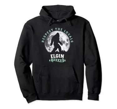 Elgin Texas Bigfoot Night Walk Retro Moon Hoodie