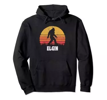 Elgin Vintage Eighties Bigoot Retro Sunset Hoodie чёрный