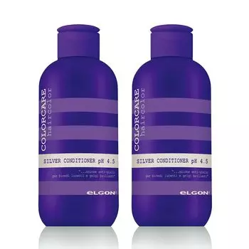 eLGON Color Care Silver Conditioner Salon Exclusive Purple Shampoo 300ml Value Set of 2