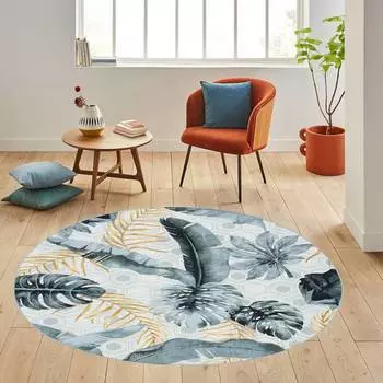 Eliana Home Washable Round Printed Carpet LNA7153
