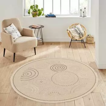 Eliana Home Washable Round Printed Carpet LNA7155