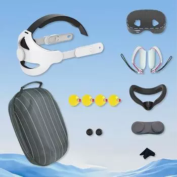Elite Head Strap with Protective Cover and VR Shell Cover Face Cover Lens Cover VR Head Strap for Meta Quest 3S Accessories