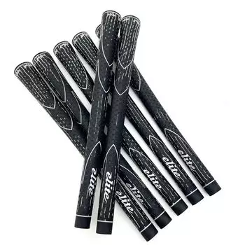elitegrips Golf Grips N360 RUBBER CORD M58 no back line 7-piece set, black, чёрный