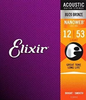 Elixir 11052 Бронзовая струна NANOWEB Light(12-53) Струны для акустической гитары Elixir []