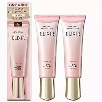 ELIXIR Day Care Revolution Tone Up aa 35 г x 2 шт. Baby Pink UV Emulsion Morning Firming Moisture [35 г x 2 шт.] SP+ Quasi-drug SPF50+ PA++++ детские розовый