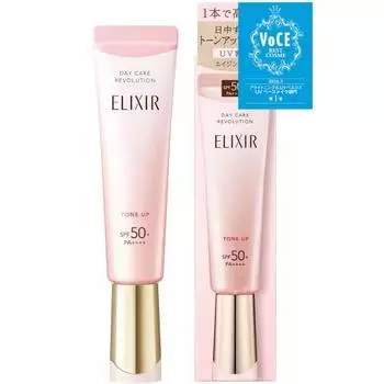 ELIXIR Day Care Revolution Tone Up SP+ aa 35g Baby Pink Quasi-drug UV Emulsion Morning Firming Moisture SPF50+ PA++++ Aging Care Superiel Shiseido