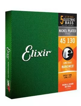 ELIXIR Elixir басовые струны NANOWEB никель длинные мензуры 5 струн легкие .045-.130 #14202 []