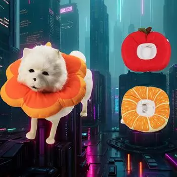 Elizabeth Circle Cat Recovery Collar, Dark Cotton, Anti-Lick, Bite Resistance Headgear apple cat circle + sterilization clothes, size M