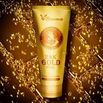 Elizavecca 24K Gold Snail Cleansing Foam 180мл, Увлажнение, KBeauty, Корейская косметика, пробник