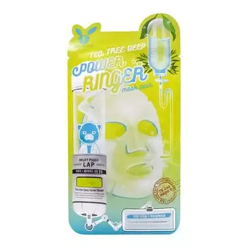 Elizavecca Power Ringer Mask Pack Tea Tree Deep Успокаивающая тканевая маска с чайным деревом