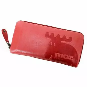 Elk 86001 Round Zipper Long Wallet with Coin Purse Red [Mozu]