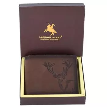 Elk Barnished Vintage коричневый мужской кожаный кошелек коричневый
