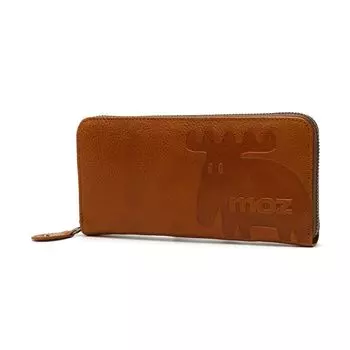 Elk Round Zipper Long Wallet Camel [moz] ZNWE-86121