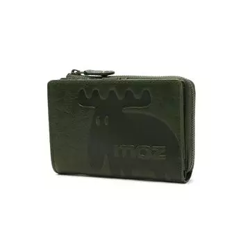Elk zipper bifold wallet Green [Mozu] L-shaped ZNWE-86120
