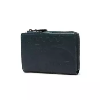 Elk zipper bifold wallet Navy [Mozu] L-shaped ZNWE-86120