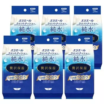 Elle Air Wet Tissue Luxury Moisturizing Pure Water Type Portable 168 листов Листы x 6 (28 упаковок) [Оптовая покупка]