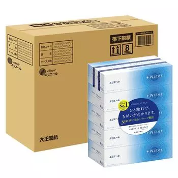 Elleair Box Tissue Plus Water 180 пар x 20 коробок коробки x 4 (+Вода) (5 комплектов) [Половина случая]