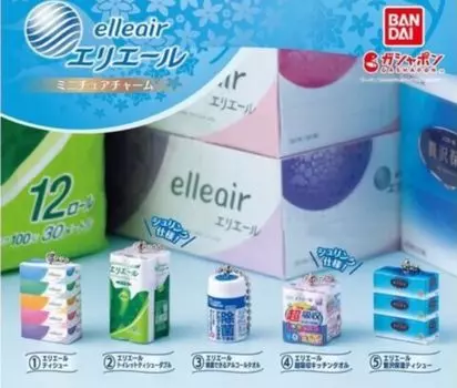 Elleair Miniature Charm x All 5 Types Set Full Comp Gacha Gacha Capsule Toy [Bandai]