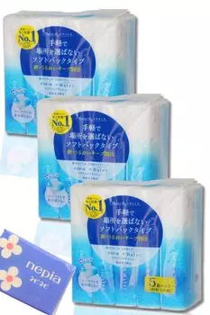 Elleair Plus Water Soft Pack Tissue 5 Pack [x3]