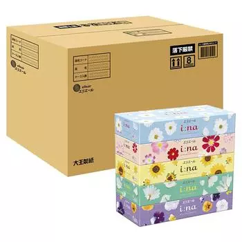 Elleair Tissue 150 пар x 60 коробок в упаковке (В) [Корпус продукта] белый