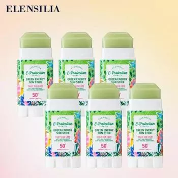 Ellensila Green Energy Sun Stick Non-greasy, soft sun stick [Elensilla] Green Energy 6 types, 16g, 6 pieces
