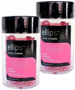 ellips hair vitamin pro keratin complex комбинация розовая 50 таблеток набор из 2 шт. (про розовый) [элемент]