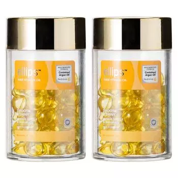 Ellipse Hair Vitamin Smooth & Shiny Алоэ Вера + Аргановое масло 50 мягких капсул, 2 шт., 50 мл