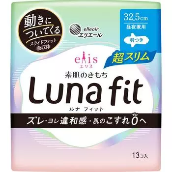 Ellis Bare Skin Feels Lunafit Ultra Slim с 325 крыльями 13 листов бумаги Daio