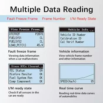 ELM327 сканер для автомобиля Obd2 сканер кодов неисправностей двигателя многофункциональный ЖК-дисплей коды ошибок диагностический сканирующий инструмент чёрный