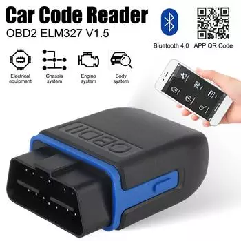 ELM327 V1.5 OBD2 сканер диагностический сканер для iOS Android и Windows автомобильный OBD II считыватель автомобильных кодов инструменты для авторемонта мини беспроводной Bluetooth 4,0 чёрный