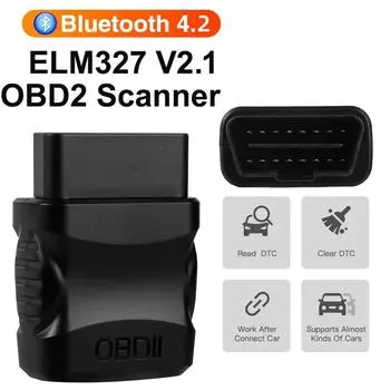 ELM327 V2.1 Автомобильный считыватель кодов неисправностей двигателя OBD2 сканер Bluetooth 4.2 Автомобильный диагностический сканер EOBD считыватель кодов неисправностей для IOS/Android