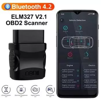 ELM327 V2.1 считыватель кодов неисправностей двигателя автомобиля для Android/IOS OBD2 сканер Bluetooth 4.2 автомобильный диагностический сканер EOBD считыватель кодов неисправностей ELM327 V2.1