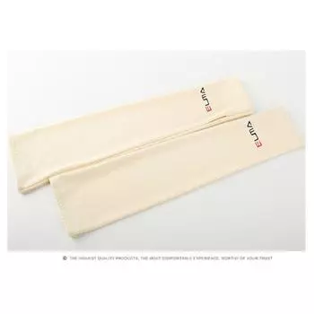 Elma Spring/Summer Ice Silk Half Finger Gloves Men and Women Neutral Sun Protection Anti-Slip Breathable Ice Sleeve Nail Gloves Uv025 UV022E beige All yards